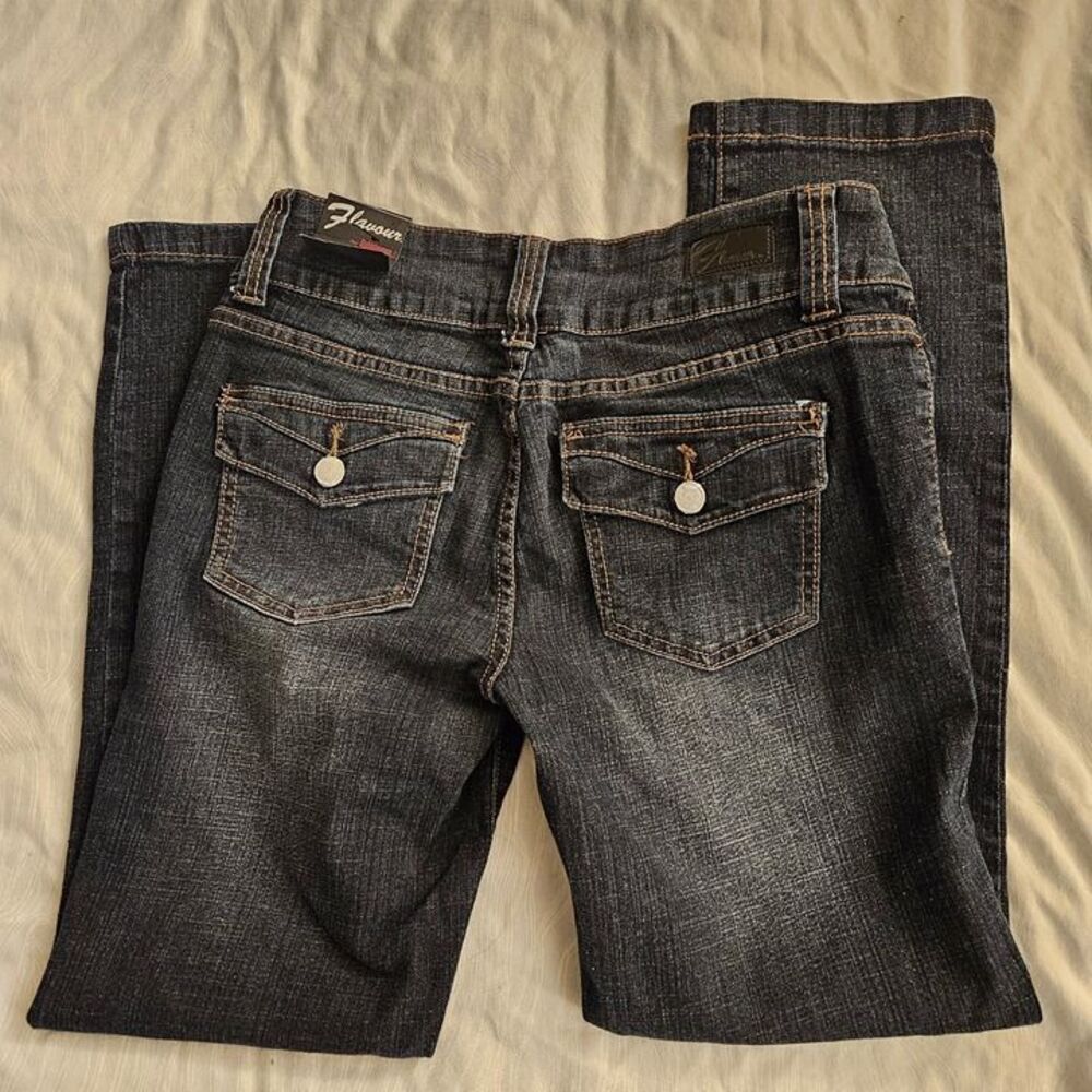 Flavour Bubblegum Jeans 8P Regular Dark Wash 8 Petite Short New NWT Y2K Zipper - Picture 6 of 9
